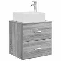 vanidad con lavabo de pared sonoma gris 53 x 345 x 63 cm vidaxl