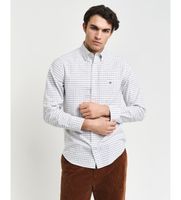 gant para hombre 3240255 camisa oxford clasica regular fit a cuadros tattersall blanco 3xl casual manga larga algodon organico sosten