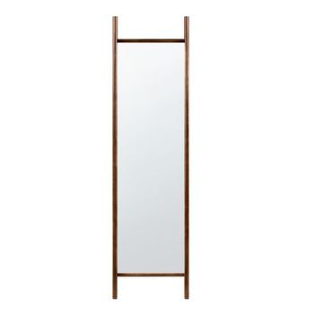 Espejo Decorativo De Pared Estilo Moderno De Madera De Pino 44 X 190 Cm Marrón Oscuro Belleau