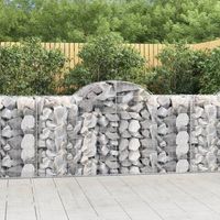 cestas de gaviones 2 piezas  gavion para piedras  gavion decorativo forma de arco hierro 200x50x100120 cm cfw108478