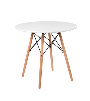 Mesa comedor redonda ø80 cm estilo nórdico color blanco