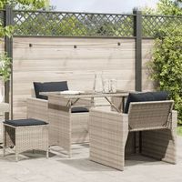 set de sofas de jardin 4 uds  mueble jardin mesa y sillas y cojines ratan sintetico gris cfw71368