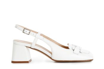 zapatos de napa abiertos por detrás con horsebit white
