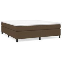 cama tapizada 203x180x35 cm tejido 100  poliester contrachapado y madera tratada - marron