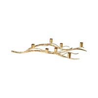 candelero para 7 velas decoracion minimalista rama de arbol dorado arrentela