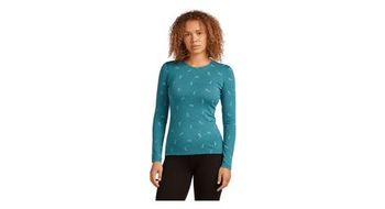 Camiseta interior mujer icebreaker merino 200 oasis snow day verde