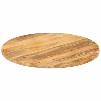 Tablero De Mesa | Tablero Escritorio Redondo Madera Maciza De Mango Ø 90x3,8 Cm