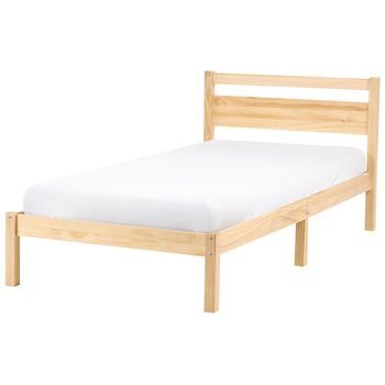 Cama Con Somier Estilo Minimalista De Madera De Pino 90 X 200 Cm Marrón Claro Echallon