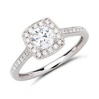 anillo halo oro blanco 18 quilates con diamantes