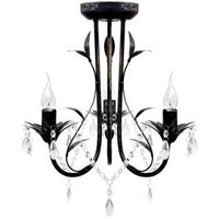 lampara de arana candelabro negro estilo art nouveau 3 x e14 vidaxl