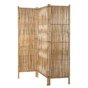 Biombo Decorativo De Bambú, Rústico, 170 Cm De Altura, 3 Paneles