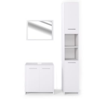 Conjunto De Muebles De Baño Kiko 3 Partes, Con Mueble Alto Vicco