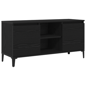 Mueble De Tv | Muebles De Salón Negro Roble 102x35x50 Cm Madera De Calidad Cfw48136