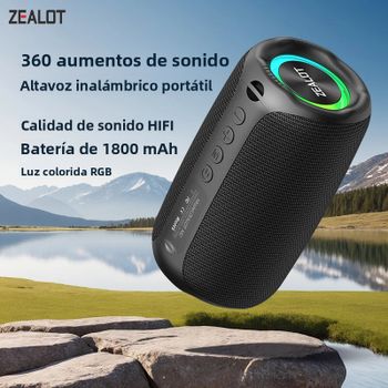 Altavoz Bluetooth ZEALOT-M2, ultraportátil, hasta 10 horas de reproducción, resistente al agua y al polvo IP65, sonido potente para exteriores