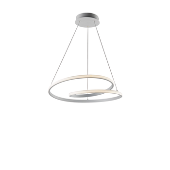 Malena Suspensión En Metal Y Aluminio Blanco Con Led Cct Integrado Con Mando A Distancia Y Cables Eléctricos Regulables 115 Ø50 Bl247-sbc