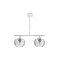 fabrilamp lampara estela 2xe14 blanca regx41x13 cm ccristal tallado transparente