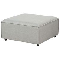 otomana tapizada moderna modulo de sofa reposapies cuadrado patas negras tela gris claro ardal