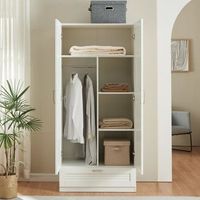 armario ropero finning 1 perchero 4 compartimentos 1 cajon 176x80x52 cm - blanco encasa