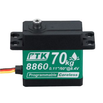 PTK 8860 70KG Servomotor Digital RC de Metal con carcasa metálica a prueba de agua 180° para modelos de coches 1/8 y 1/1