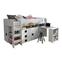 cama hartford 190 individuales blanco aglomerado laminado somieres 107x204x125cm