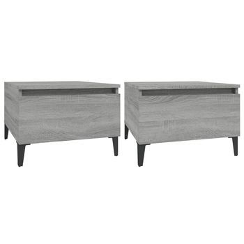 Mesas Auxiliares 2 Uds Contrachapada Gris Sonoma 50x46x35 Cm Vidaxl