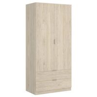 armario essen 2 puertas abatibles con 2 cajones natural 184x81x52 cm