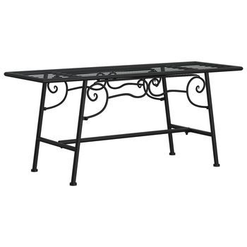 Banco De Jardín | Banco De Exterior | Silla De Jardín De Acero Negro 110 Cm