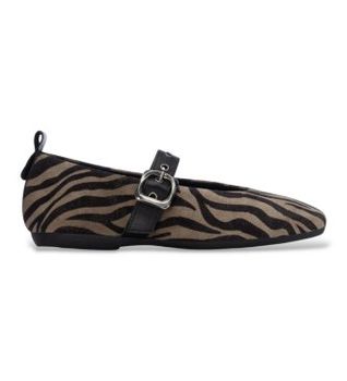 Carmela para mujer. 16437702-NEGRO Bailarinas de Piel 164377 taupe (41), Plano, Serraje, Hebilla, Casual, Animal print