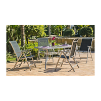 conjunto mesa y 4 tumbonas acero para exterior comodo