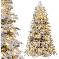 arbol de navidad nevado 180cm costway arbol de navidad con luces incorporadas 616 puntas - 180cm