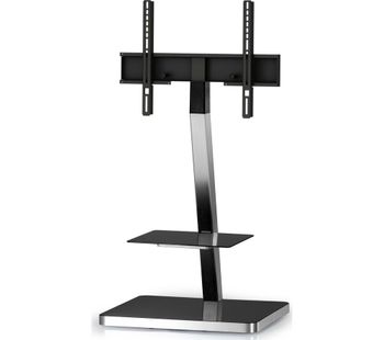 SONOROUS PL2710-BLK-SLV 600 mm TV Stand with Bracket - Black & Silver, Black