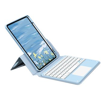 Royal Bailey Sx12c Funda Con Bluetooth Teclado Para Ipad 10.2(2021/2020/2019)/ipad Air 10.5/ipad Pro 10.5 Azul
