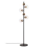 lampara de pie fazli-10515 negro oro cobrizo metal vidrio 35x22x163 cm