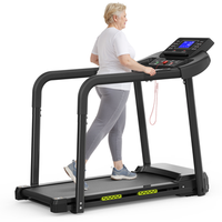cinta de correr - entrenamiento para mayores - acero - negro 1355x65x110cm