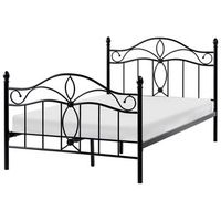 cama de metal negra 120 x 200 cm somier listones estilo vintage retro dormitorio antlia