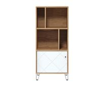 biblioteca 1 puerta y 4 estantes blanco mate h136 cm - touch