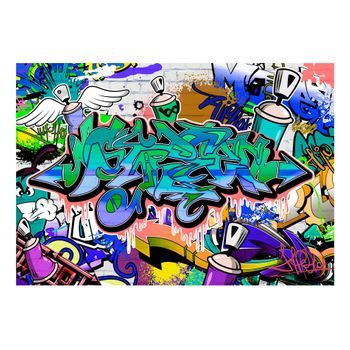 Papel Pintado 3d - Grafiti: Tema Azul (350x245 Cm)