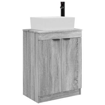 Vanidad De Baño Con Lavabo Sonoma Gris 54 X 35 X 83 Cm Vidaxl