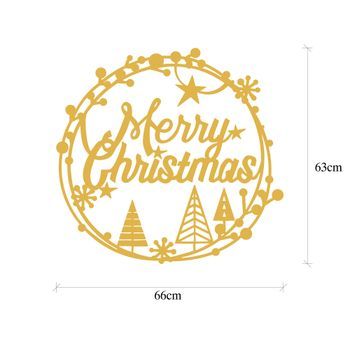 Decoración Pared De Metal Xmasgold-21 Oro 60x72 Cm