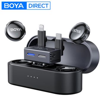 Micrófono de solapa inalámbrico BOYA BOYALINK 3 para iPhone 15/16, teléfonos inteligentes Android, dispositivos tipo C, cámaras, micrófono de solapa con cancelación de ruido IA para grabación de