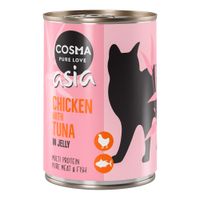 cosma asia en gelatina 12 x 400 g - pack ahorro - pollo con atun