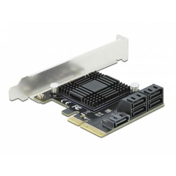 Tarjeta de Red DeLock 90498 PCI Express x4 6 Gbps 5 puertos SATA Perfil Bajo