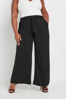 yours pantalones negros anchos lazo mujer curvy y tallas grandes yours