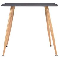 mesa de comedor  mesa de cocina mdf gris y color roble 805x805x73 cm