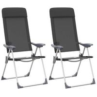 pack 2 uds sillas de camping plegables de aluminio negro