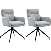 lote de 2 sillas de comedor somers tela gris claro 62x57x83 cm clp
