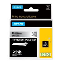 cinta para impresora de etiquetas dymo rhino poliester 19 mm x 55 m negro