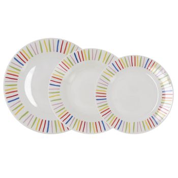 Vajilla 18 piezas porcelana blanca