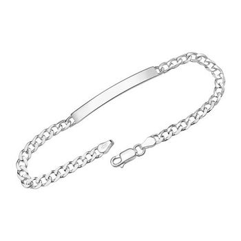 4,5mm pulsera de plata 925 grabado