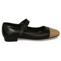 top3 bailarinas zapato combinado con punta cuadrada y hebilla tacon 2cm para mujer